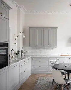 آشپزخانه ظریف به رنگ خاکستری روشن - طراحی COCO LAPINE