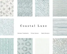 پرده های لوکس طراح ساحلی پارچه های پارچه ای ساحلی |  اتسی