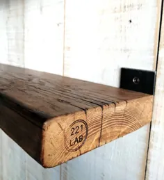 قفسه ای با قفسه های چوبی بازیافتی |  اتسی
