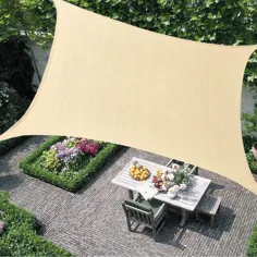 مستطیل سایه بان 8 "x 10` Sun Shade Sails ، پناهگاه سایبان پارچه ای سایه بان 95٪ انسداد UV برای پاسیو در فضای باز باغ بژ - Walmart.com