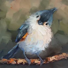 نقاشی پرنده روی شاخه