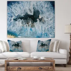 DESIGN ART Designart 'Geode Interior with crystalles Blue Light' Mid-Century Modern Art Canvas چاپ آثار هنری - Walmart.com