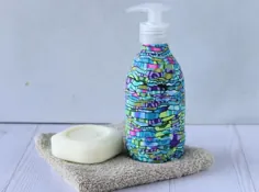 توزیع کننده صابون مایع با رنگ سبز و بنفش |  اتسی