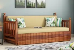 تخت تختخواب شو مبل راحتی (اندازه ملکه ، رنگ مشکی) را بصورت آنلاین در هند - خیابان چوبی خریداری کنید
