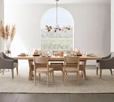 جفت عالی: میز ناهار خوری مدرن در مزرعه مدرن + صندلی شیب دار منلو و کلاسیک