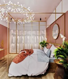 طراحی داخلی اتاق خواب رژگونه
