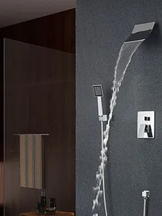 شیرآلات سینک حمام آبشار کروم دستگیره دیواری تک سوراخ دو سوراخ شیر حمام با آب سرد و گرم 2021 - 99.99 دلار آمریکا