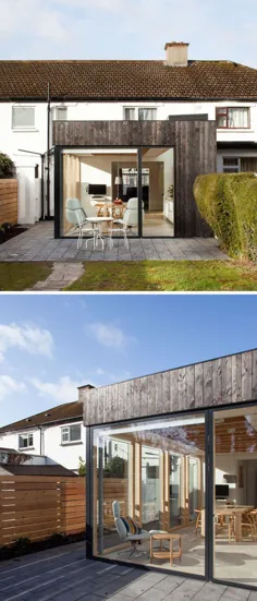 برای این خانه در دوبلین یک نوع افزودنی چوبی و شیشه ای ساخته شده ساخته شده است