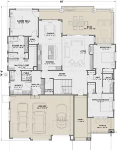 طرح خانه 425-00013 - نقشه صنعتگر: 2459 فوت مربع ، 3 اتاق خواب ، 2.5 حمام