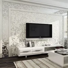 کاغذ دیواری سفید نقره ای گلدار براق خاکستری جلد برجسته ویکتوریا لوکس 100 * 53 سانتی متر 2021 - 19.03 دلار آمریکا