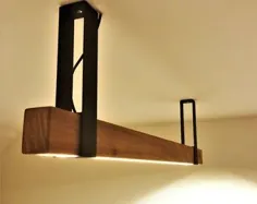 لوستر چراغ روشنایی پرتو چوبی با آویز |  اتسی