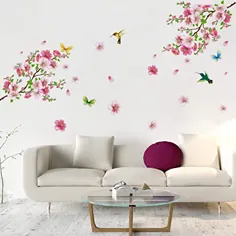 RW- 9158 برچسب دیواری گل متحرک گلبرگ دیواری سه بعدی صورتی گل شکوفه ای پوست و استیک دکوراسیون دیوار خانه برای دختران نوجوان اتاق خواب کودک کودکان مهد کودک اتاق نشیمن دکوراسیون دیوار