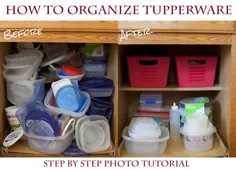چگونه کمد Tupperware خود را برای چند دلار سازماندهی کنیم (5 مرحله آسان!)