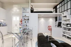 آپارتمان استودیویی 29 متری کوچک به رنگ سفید یک فضای صرفه جویی فوق العاده شیک است