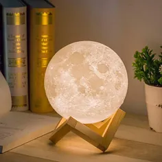 چراغ ماه Mydethun Moon Light Night Night for Kids هدیه برای زنان شارژ USB و روشنایی کنترل لمسی چراغ قمری سفید و گرم (5.9 اینچ)