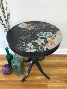 چگونه می توان یک میز را با رنگ فلزی و گل های افسانه ای تازه سازی کرد