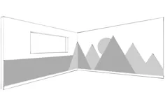 مهد کودک اوه شادی / دکوراسیون مطب: دیوارنگاره کوه کوه - امیلی هندرسون