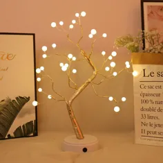 چراغ شب مروارید درخت.  لامپ میز را لمس کنید.  چراغ های خلق و خوی رمانتیک به شکل DIY