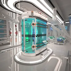 مدل صحنه داخلی آزمایشگاه آینده نگر 3D
