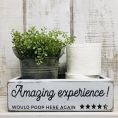 جعبه نگهداری توالت حمام - نگهدارنده کاغذ توالت به سبک خانه مزرعه کادی - حمام بچه های خنده دار - پشت جعبه توالت - 12 "x 6.5" x 3.5 "t