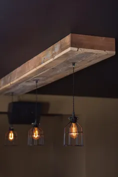 Wählen Sie Größe gemacht، um zu bestellen zurückgefordert Scheune Holz Siding Fixture mit Käfig Edison Glühbirnen für / Bar / / Restaurant / / Home - rustikale Beleuchtung