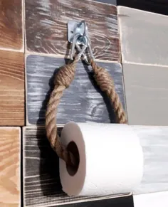 نگهدارنده کاغذ توالت طناب .. سبک روستایی .. طرح طبیعی .. تزیین دریایی طناب جوت..دکو حمام