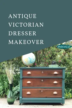 Makeover Victorian Dresser Dresser با استفاده از رنگ شیر