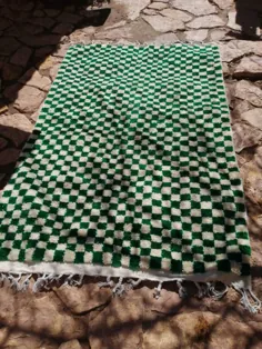فرش سبز شطرنجی فرش مراکش فرش سفارشی مراکش |  اتسی