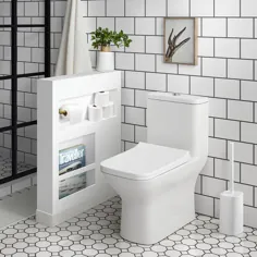توالت فرنگی یک تکه دو قطعه مربع سوئیسی Madison Carre 1.28 GPF (شامل صندلی)