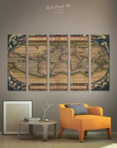 نقشه عتیقه هنر بوم نقاشی جهان
