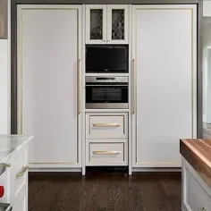 درب های یخچال تابلو سفید چوبی با تر و تمیز برنجی Schluter - انتقالی - آشپزخانه