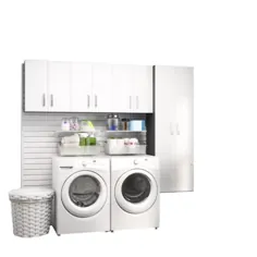 مجموعه ذخیره سازی اتاق لباسشویی مدولار Flow Wall با لوازم جانبی در رنگ سفید (4 تکه) -FCS-9612-4W - انبار خانه