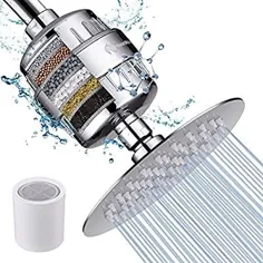 NearMoon Shower Head و 15 Stage Shower Filter Combo ، فیلتر فشار بالا شوینده برای آب سخت ، وضعیت پوست شما را بهبود می بخشد ، مو - 1 کارتریج فیلتر قابل تعویض (6 اینچ ، کروم)