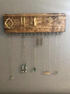 نگهدارنده جواهرات دارنده گوشواره دیواری طلا و جواهر |  اتسی