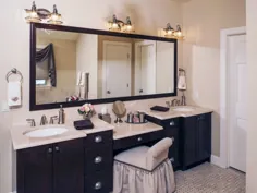 غرورهای حمام دو نفره با فضای آرایش |  ایده های طراحی خانه