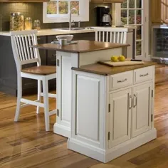 سبک های اصلی پایه چوب سفید با جزیره آشپزخانه بالای چوب (30 در 39.25 در 36.5 اینچ در 365 اینچ) Lowes.com