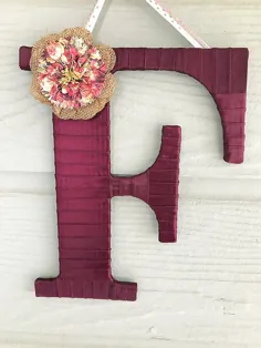تاج گل مونوگرام تزئین درب جلو حرف F توسط Tightly |  اتسی