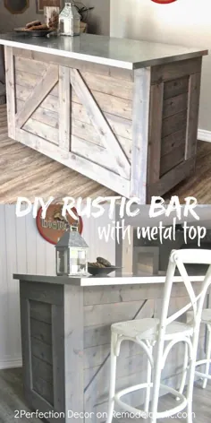 IKEA Hack Rustic bar با روکش فلزی گالوانیزه
