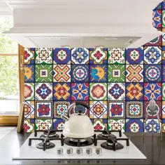 برچسب های کاشی مکزیکی مجموعه ای از 16 کاشی Tile Decals Art برای |  اتسی