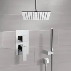 سیستم دوش مشکی مات با سر و دوش دستی 8 اینچ بارانی