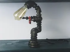 لامپ لوله گاز لامپ اتصالات لوله گاز چراغ دست ساز خلاقانه |  اتسی