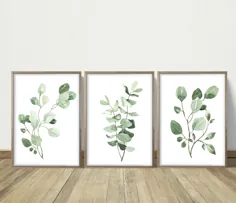 ست چاپ گیاهان گیاه دکوراسیون اتاق خواب Greenery Art |  اتسی