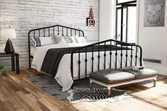 تختخواب فلزی Novogratz Bushwick با سر و پایه |  طراحی مدرن |  اندازه کامل - سیاه