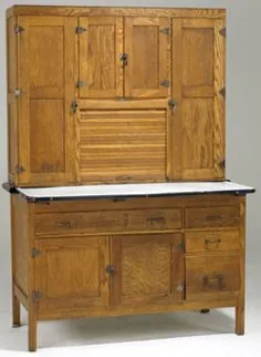 کابینت  Hoosier ، Coppes Napanee ، Oak ، Paneled Doors & Sides ، Enameled Top ، 70 اینچ.