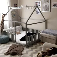 مبلمان کودک نوپا تخت خانگی بچه گانه تختخواب خانگی اندازه کامل / دو برابر با |  اتسی