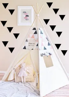 عکس برگردان مثلثی دیوار رنگ های سفارشی تک رنگ دکوراسیون منزل DIY