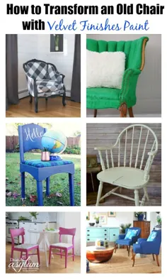 چگونه می توان یک صندلی قدیمی را با رنگ پایان مخملی تغییر شکل داد - طراحی وبلاگ پناهندگی |  توسط کلی اسمیت