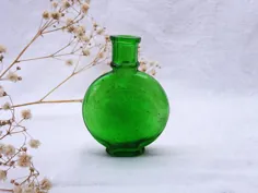 دیسک تخت شیشه عطر شیشه ای سبز ویکتوریا |  اتسی