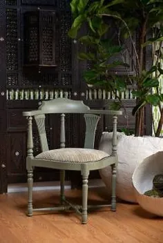 صندلی گوشه آمریکایی آنتیک نقاشی - باغهای Mecox