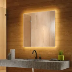 آینه حمام با نور پس زمینه